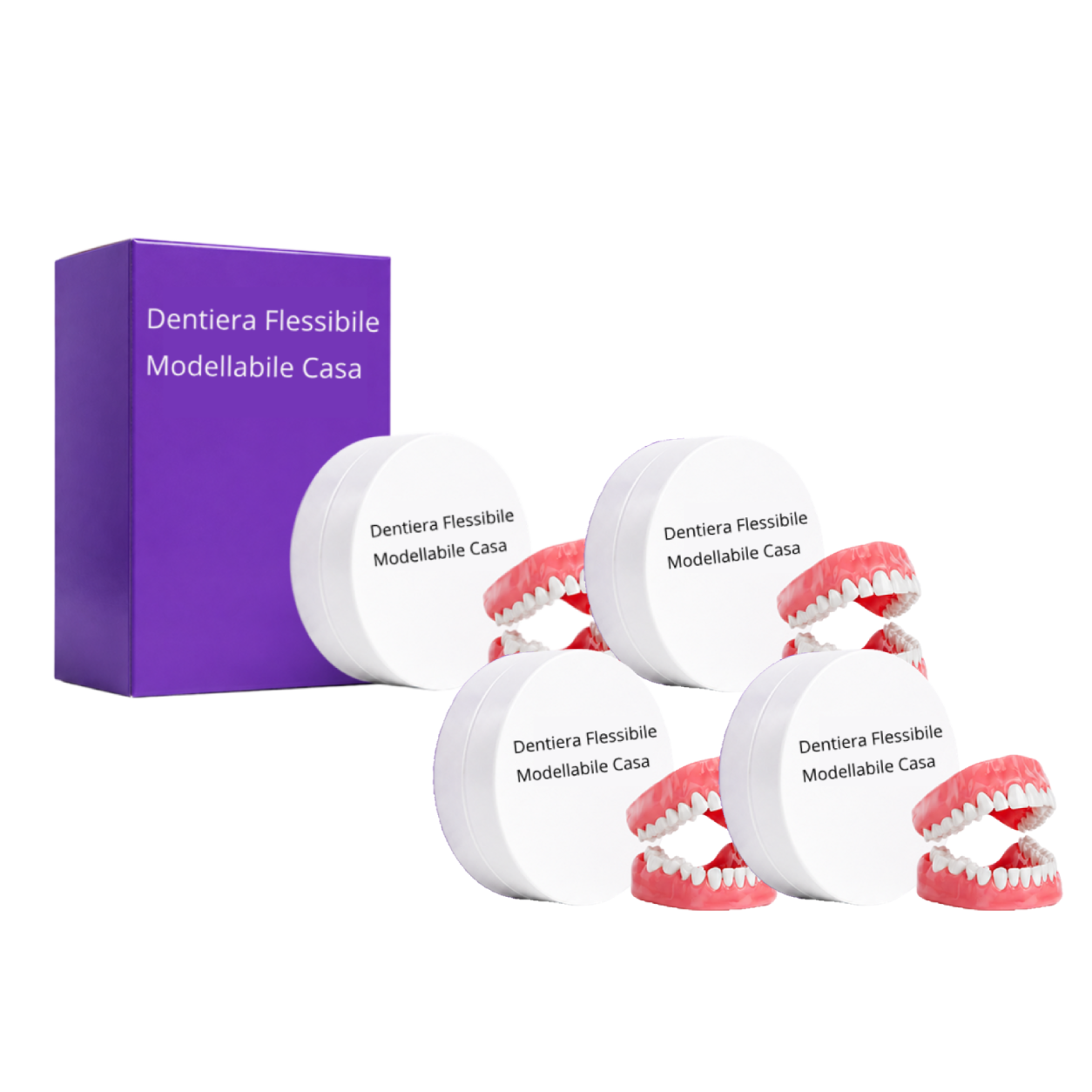 4x Dentiera Flessibile Modellabile Casa